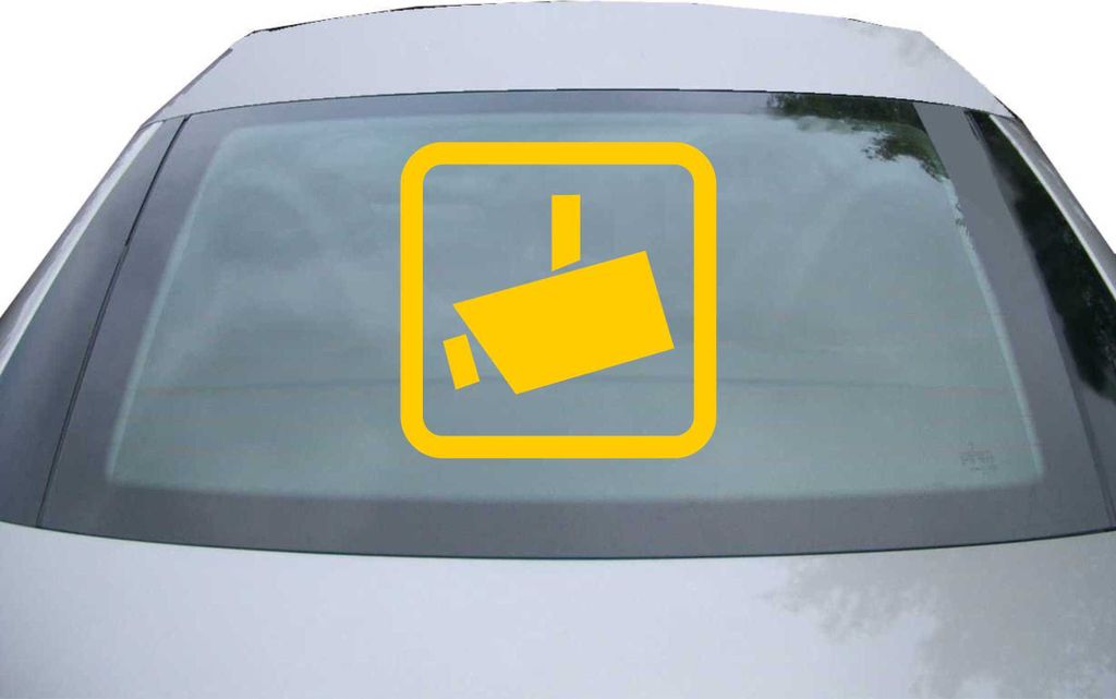 Indigos UG - Aufkleber Heckscheibe & Motorklappe DE2325 - gold - 600x600 mm - Videoüberwacht - Auto Scheiben Fenster Heckklappe Tuning Racing JDM ...