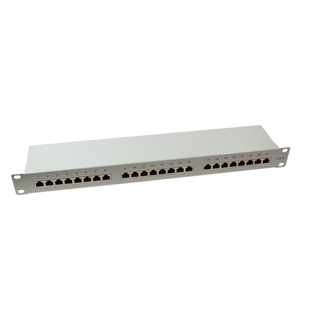 LogiLink NP0053, Cat6, S/UTP (STP), Grau, Stahl, Rackeinbau, 1U
