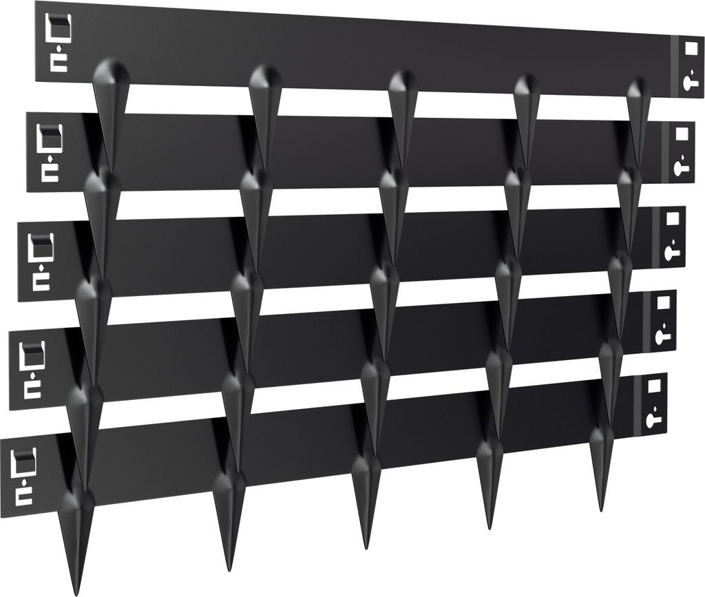 Faziango Rasenkante Raseneinfassung Gartenkante Verzinkter Profilkante Trennrand 100x15cm 10m Schwarz
