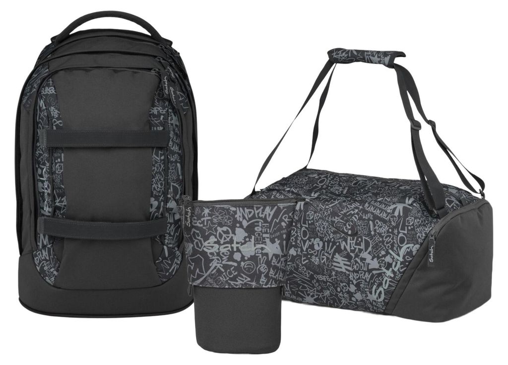 Satch, Schulrucksack-Set PACK Street Ink 3-teilig, ab 5. Klasse