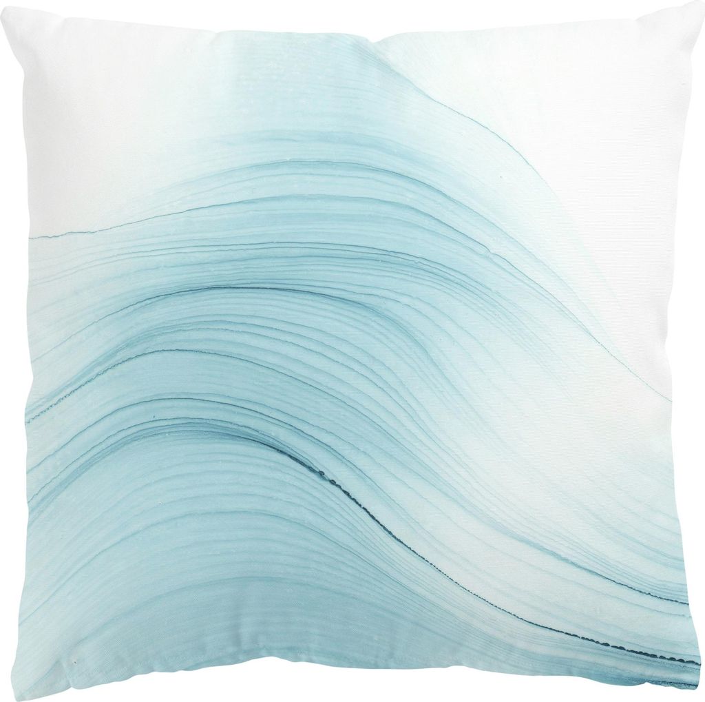 Dekokissen mit Motiv drinnen / Indoor Zierkissen Samt waschbar Design blau Abstrakt Sofakissen mit Füllung