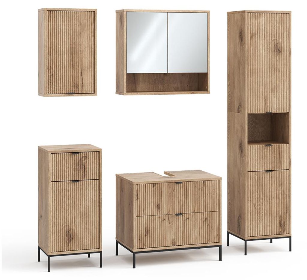 Badmöbel-Set Vicco Eliza Viking Oak 5 Teile, Model 59692