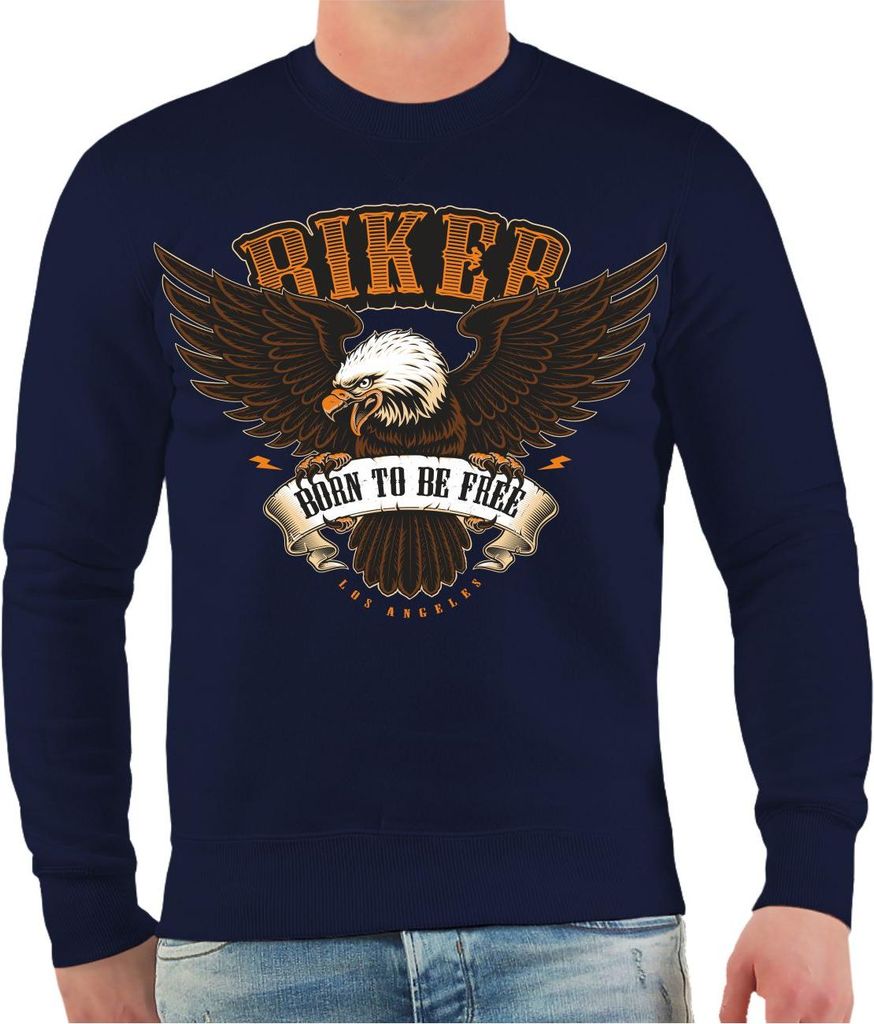 Herren Sweatshirt Biker born to be free