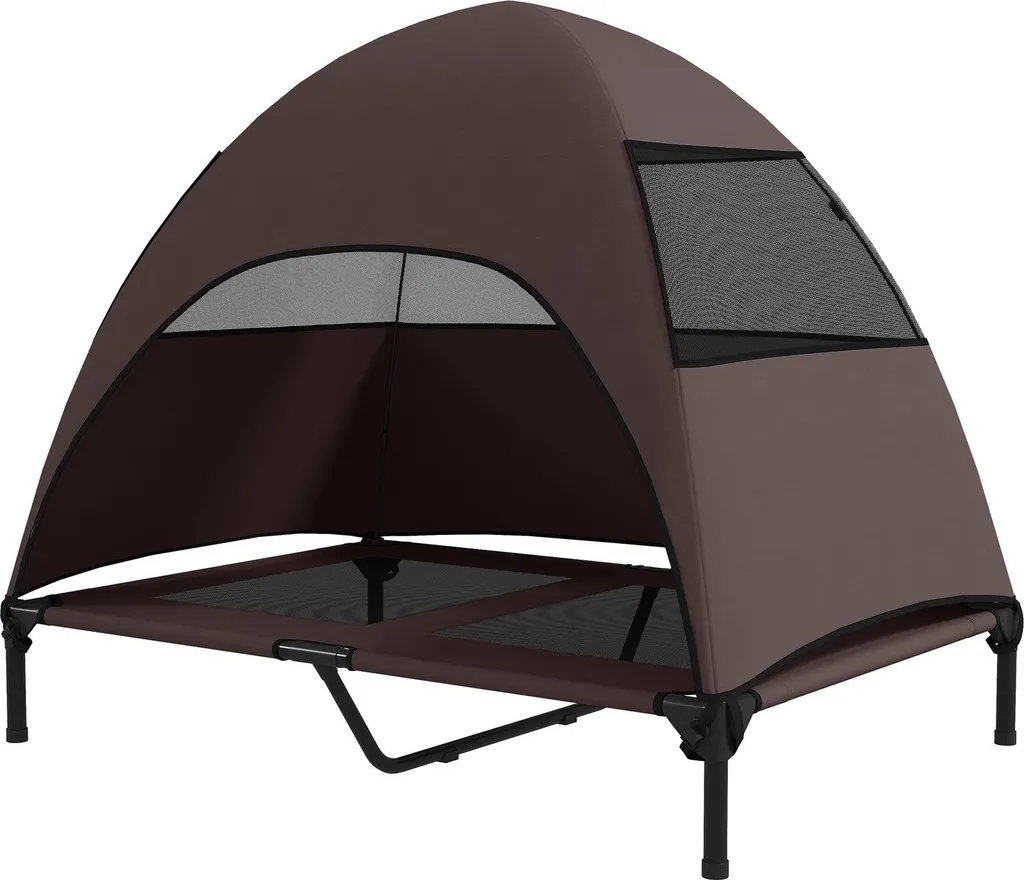 Cuccia Esterna Rialzata per Cani Grandi 106x76x99 cm con Tetto