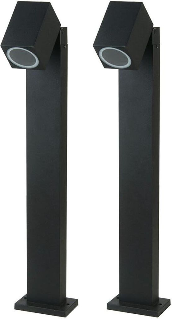 2er Set Stehlampen, Alu, schwarz, beweglicher Spot, H 80 cm