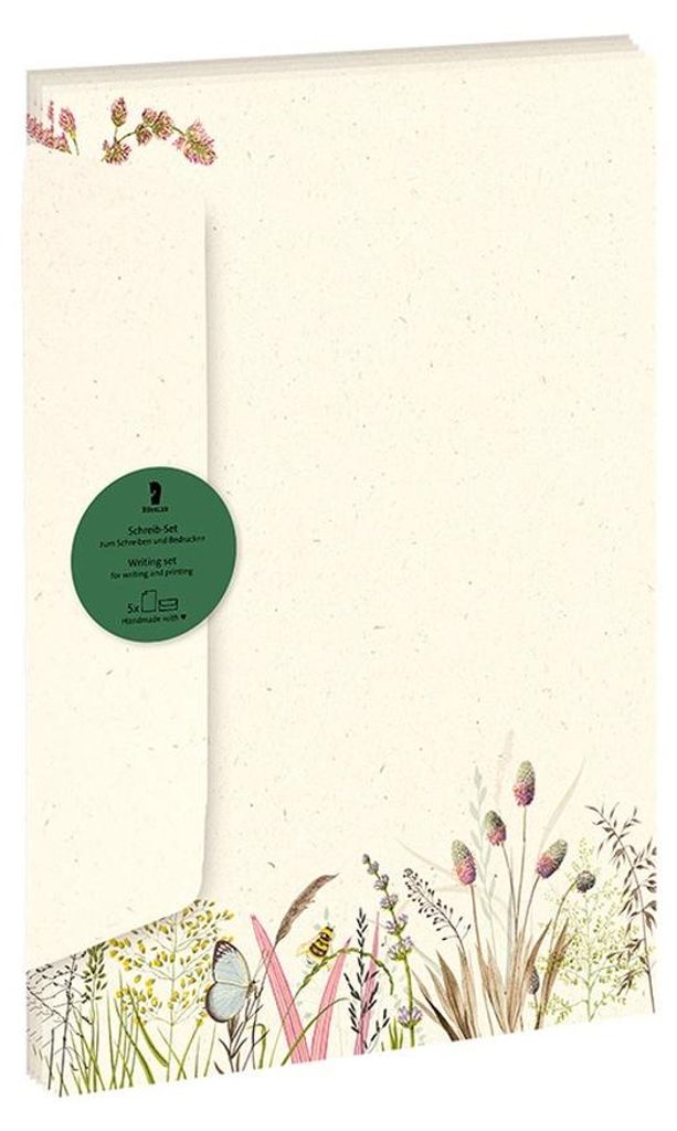 RÖSSLER Briefpapier Set Blüten im Wind 5 Blatt/5 Briefumschläge DIN A4