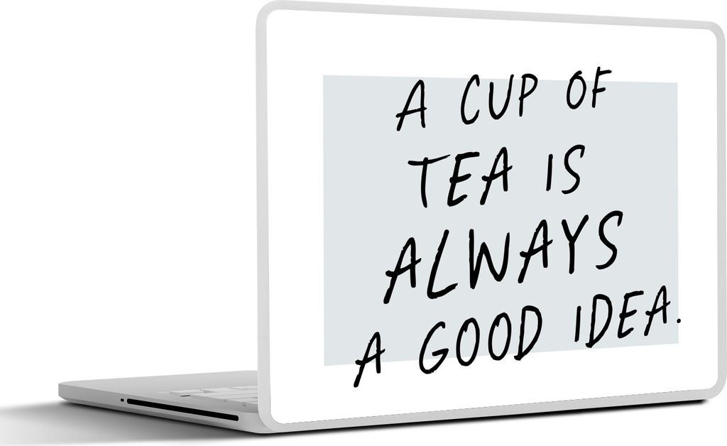 MuchoWow Laptop Aufkleber Sticker Cover Eine Tasse Tee ist immer eine gute Idee - Zitate - Tee - Sprichwörter 25x18 cm - Laptop-Deko