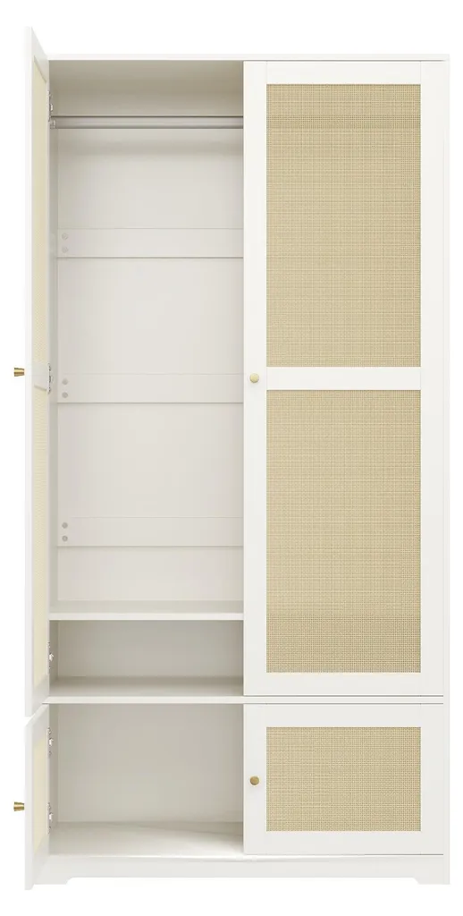 Armoire d'angle Flieks blanche : solution gain de place en rotin - 6