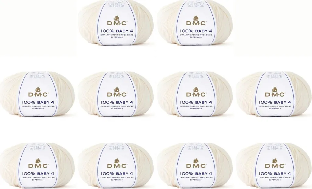 DMC Baby 4 Laine Mérinos Douceur Extrême Coloris 101 - Pack de 10 Unités