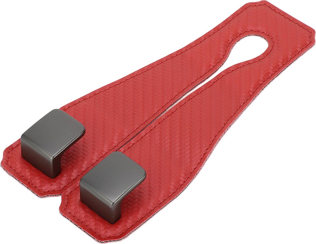 1 Stück für Geldbörsen und Taschen, Regenschirm usw. Auto Kopfstützenhaken Robuste Auto Rücksitz Organizer Haken Rot Kunstleder Metall 6,50"x3...
