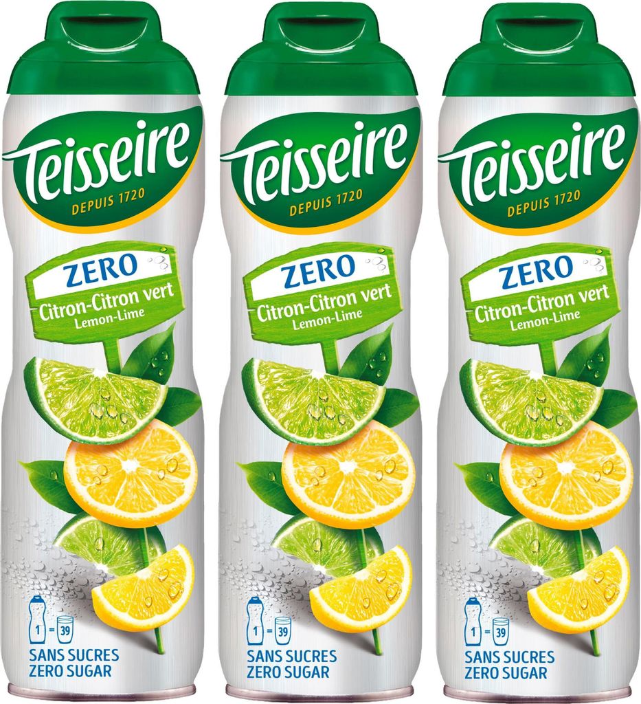 Teisseire Getränke-Sirup Lemon/Zitrone 0% - 600ml (3er Produktbild 