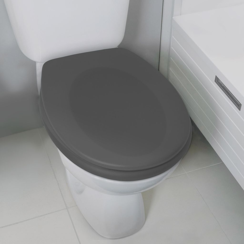 Spirella 10.21303, Verlängert, Harter Toilettensitz, Grau, Produktbild 