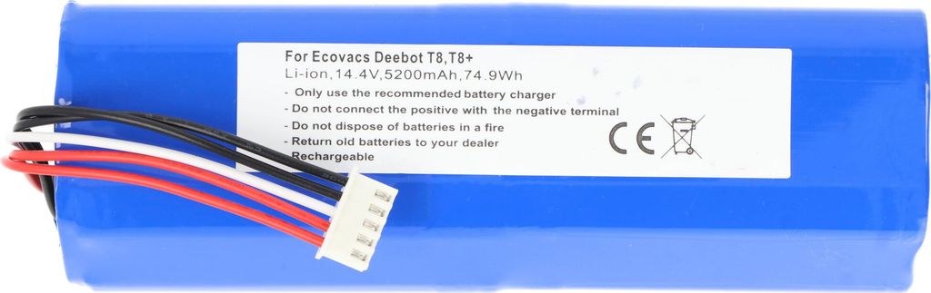 Akku passend für Ecovacs Deebot T8, T8+, Li-ion, 14,4V, 5200mAh, 74,9Wh