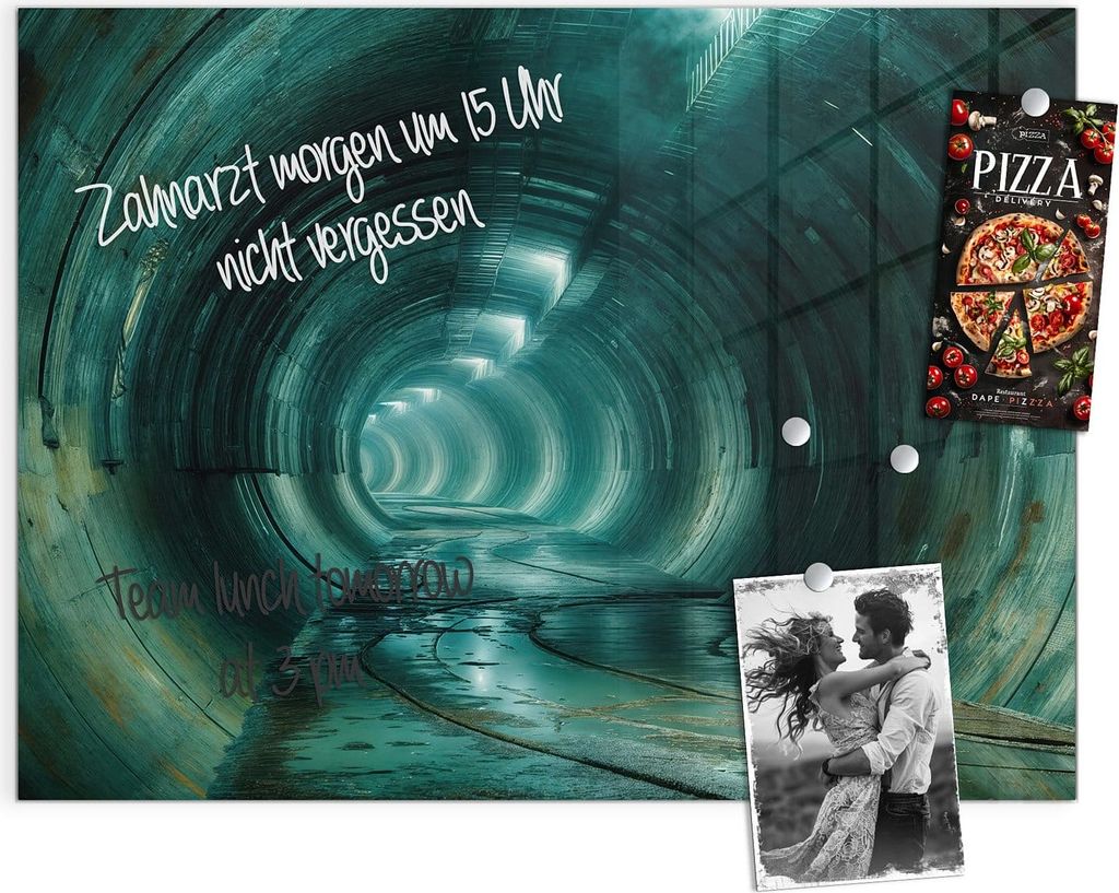 Magnettafel 120x90cm Pinnwand Whiteboard beschreibbar - Verlassener Tunnel