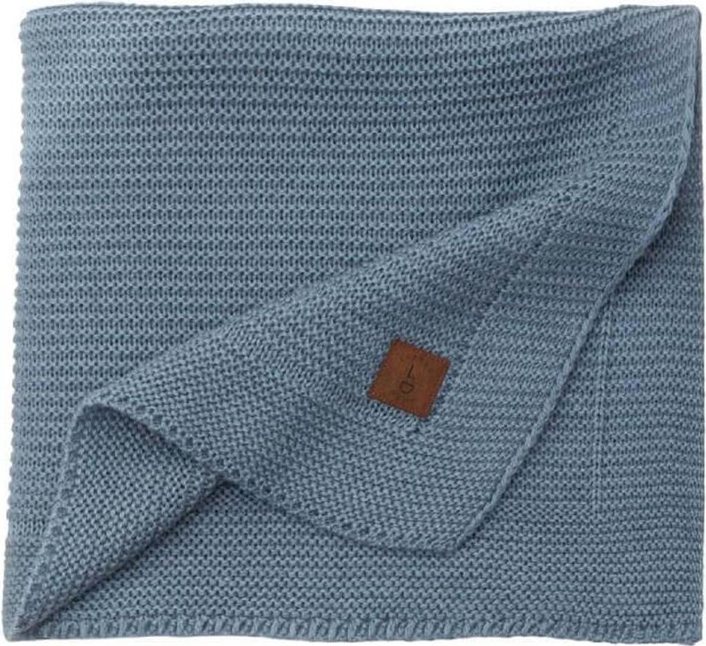 Baby Strickdecke, Babydecke, Weich & Atmungsaktiv, 80x100cm, Rauchblau