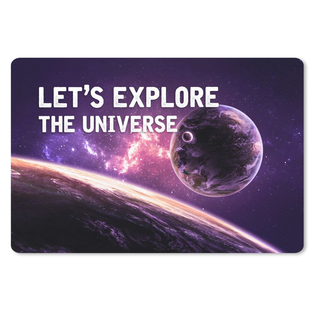 MuchoWow Mauspad Mousepad Zitate - 'Lass uns das Universum erforschen' - Sprichwörter - Jungen - Kinder - Kinder 27x18 cm - Mousepads - Maus Mat...