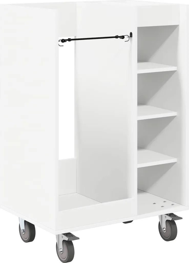 Armadio Golf vidaXL 65x45x98 cm Bianco | Struttura Metallo e Ruote
