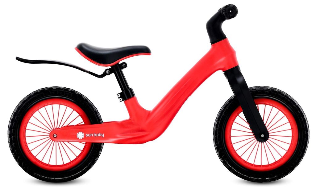Kinder Laufrad Kinderlaufrad Kinderlaufrad Balance Bike Laufrad für Kinder SPORT Nylon leicht Schutzblech Schaumstoff Reifen ab 2 Jahren 2,5 kg rot