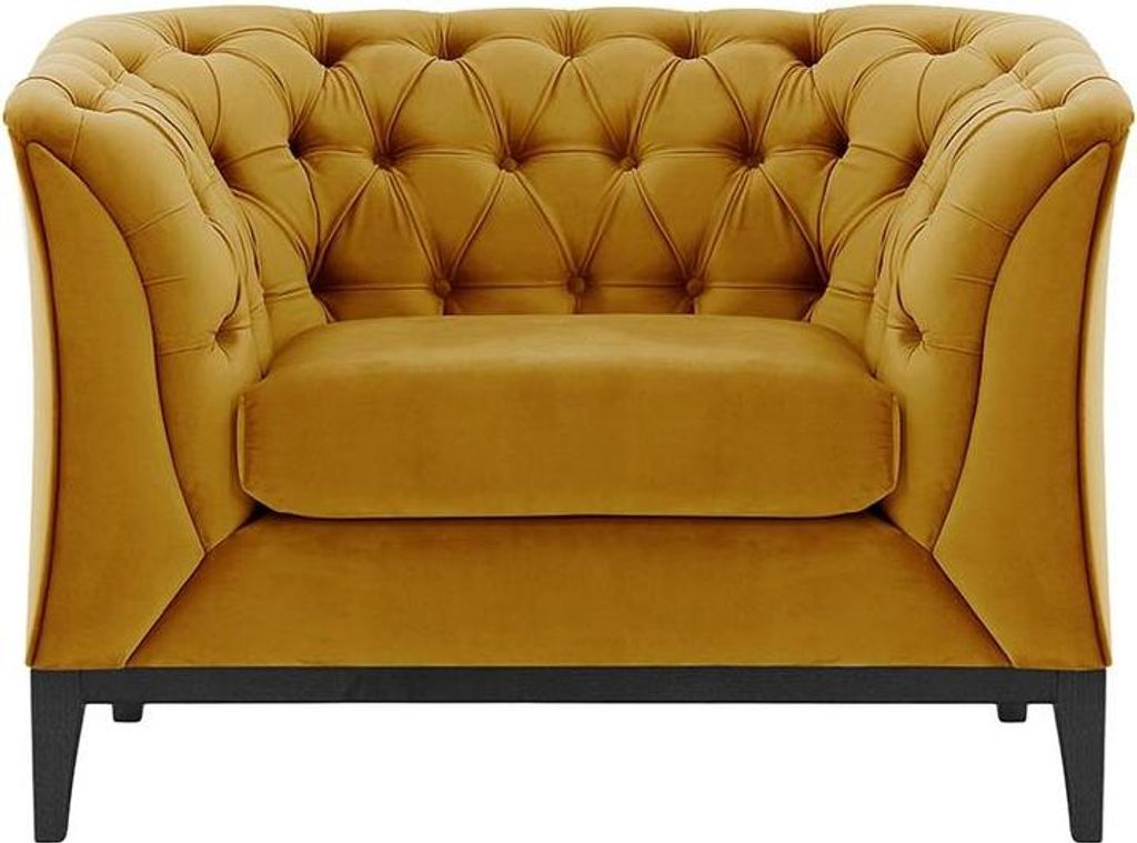 Sessel Chesterfield Modern Wood-Velluto 8-schwarz