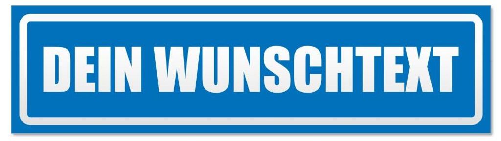 Kiwistar - Autoaufkleber - Blau - 20 x 5,3 cm - Dein Wunschte x t invertiert - Hinweis Aufkleber Sticker für Auto, Kfz, Fahrrad, PKW, LKW