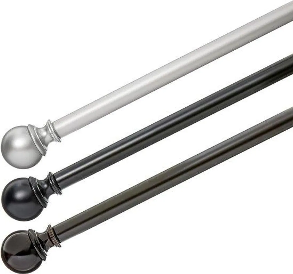 Tringle télescopique nickel chromé 366 cm haute résistance embouts boules