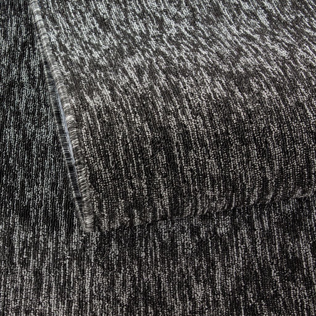 Teppich Kurzflor Unifarben Elegant Waschbar Strapazierfähig | Läufer Anthrazit 80x250 cm Esszimmer Saugroboter geeignet | AMMER – Kadima Design