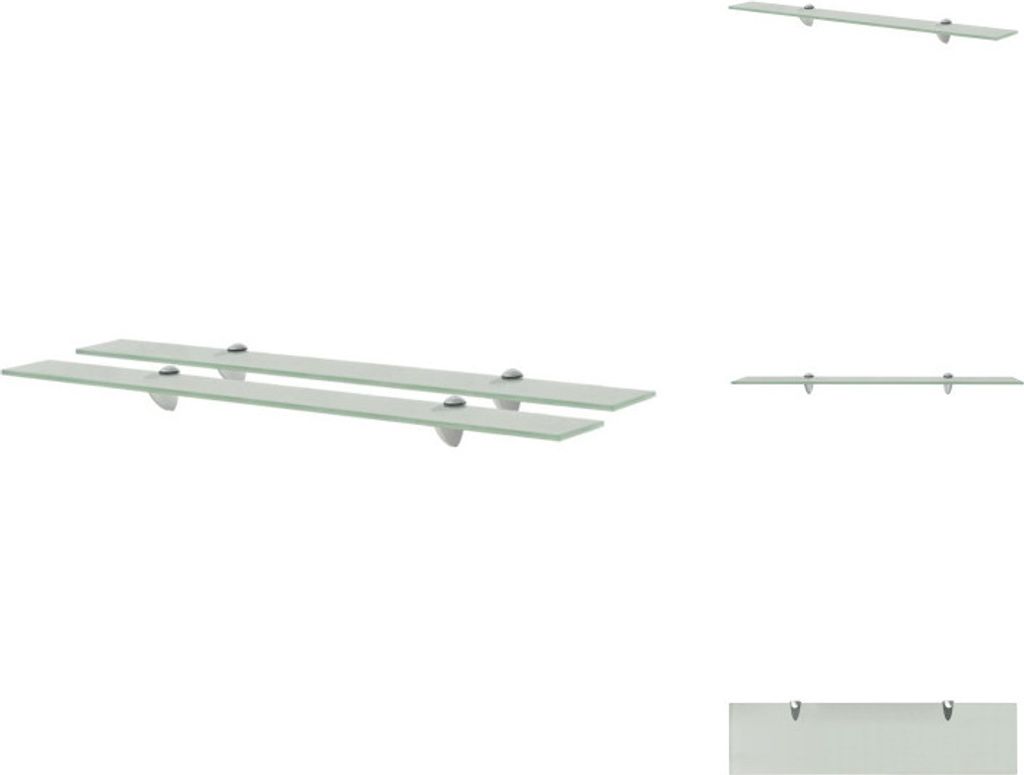 vidaXL Schwebende Regale 2 Stk. Glas 80x20 cm 8 mm - Wandregale