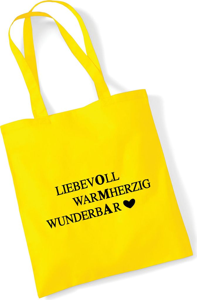 Huuraa Jutebeutel Liebevoll Warmherzig Wunderbar Oma 10 Liter Yellow Baumwolle Tasche Geschenkidee