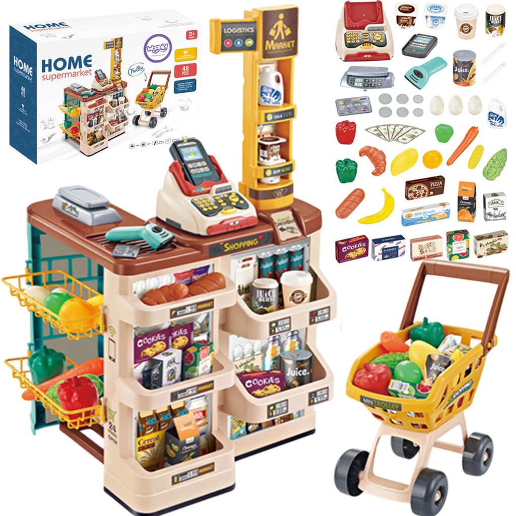 Supermarché Woopie avec chariot, balance, caisse Image du produit 