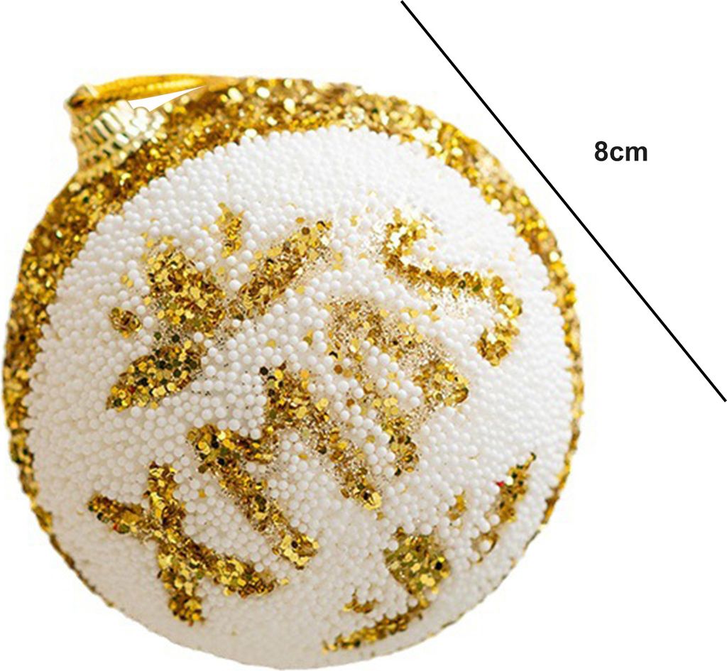 3 Stück 8 cm bruchsichere Weihnachtskugeln mit Umhängeband, große Kugel, Weihnachtsbaum-Hängeanhänger, festliche Dekoration, Neujahrsgeschenk ...
