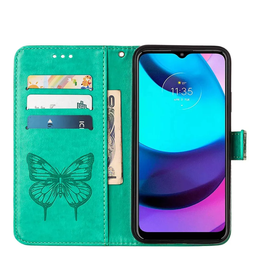 Custodia Motorola Moto E20 In Pelle, Portafoglio Con Supporto - 4