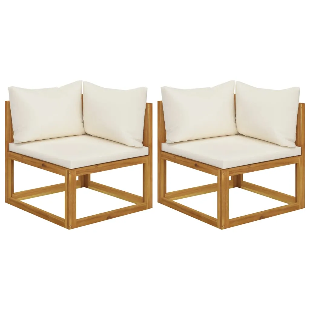 Canapés d'angle modulables blanc crème et coussins moelleux pour jardin