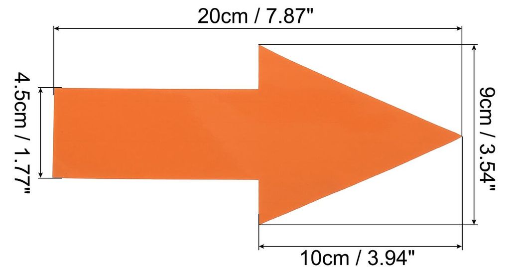 20Stk Direktionale Pfeil Aufkleber 8" PVC Pfeil Abziehbare Klebefolien fš¹r Wand Boden Markierung Orange