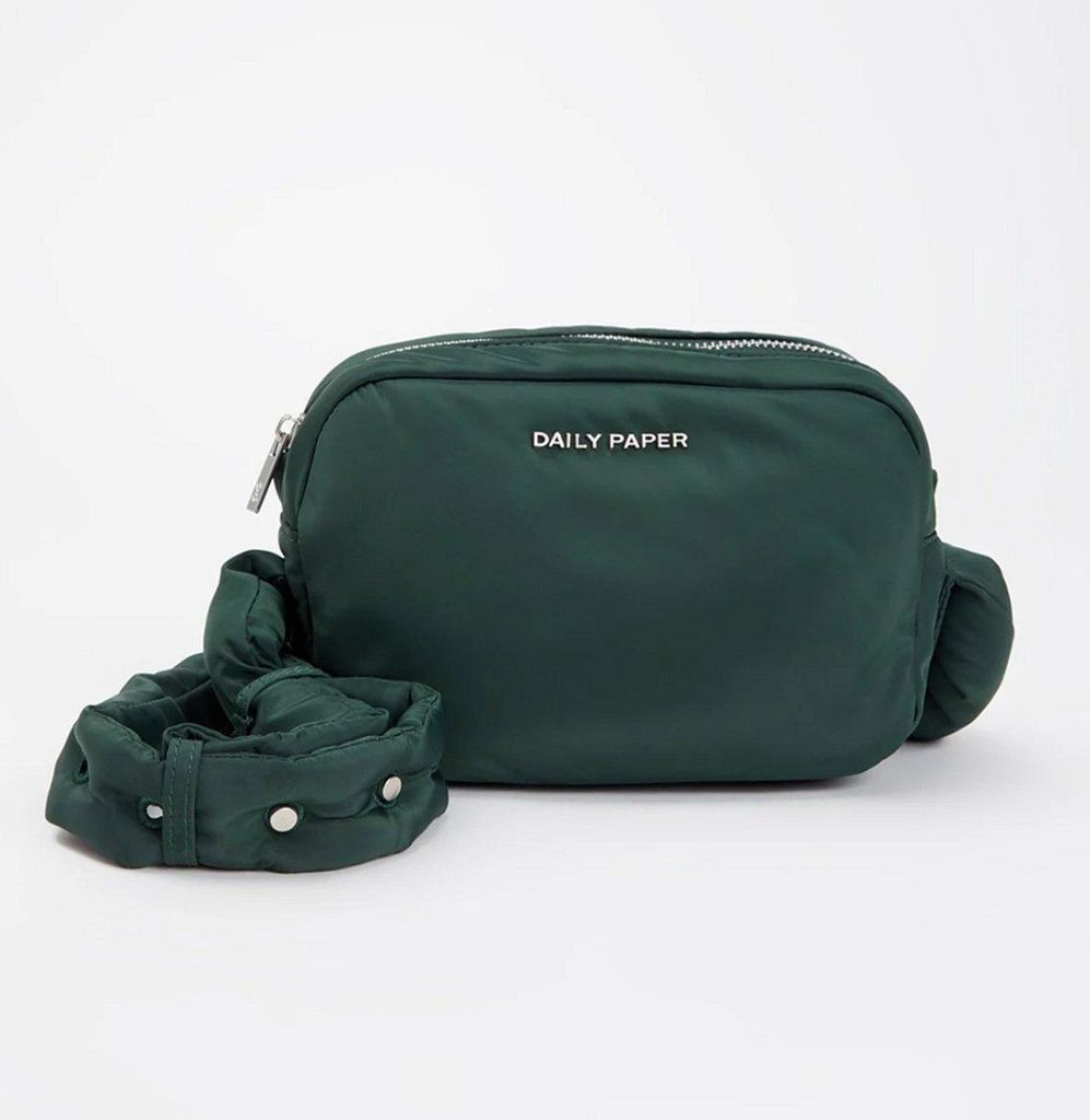 Daily Paper Mohi Crossbodytas – Gerecycled Nylon – Dunkelgrün – Verstellbar