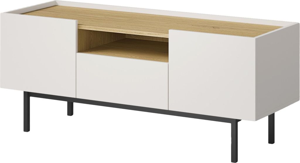 TV-Lowboard Noel 120 Kaschmir/ Cremona-Eiche (stehend)