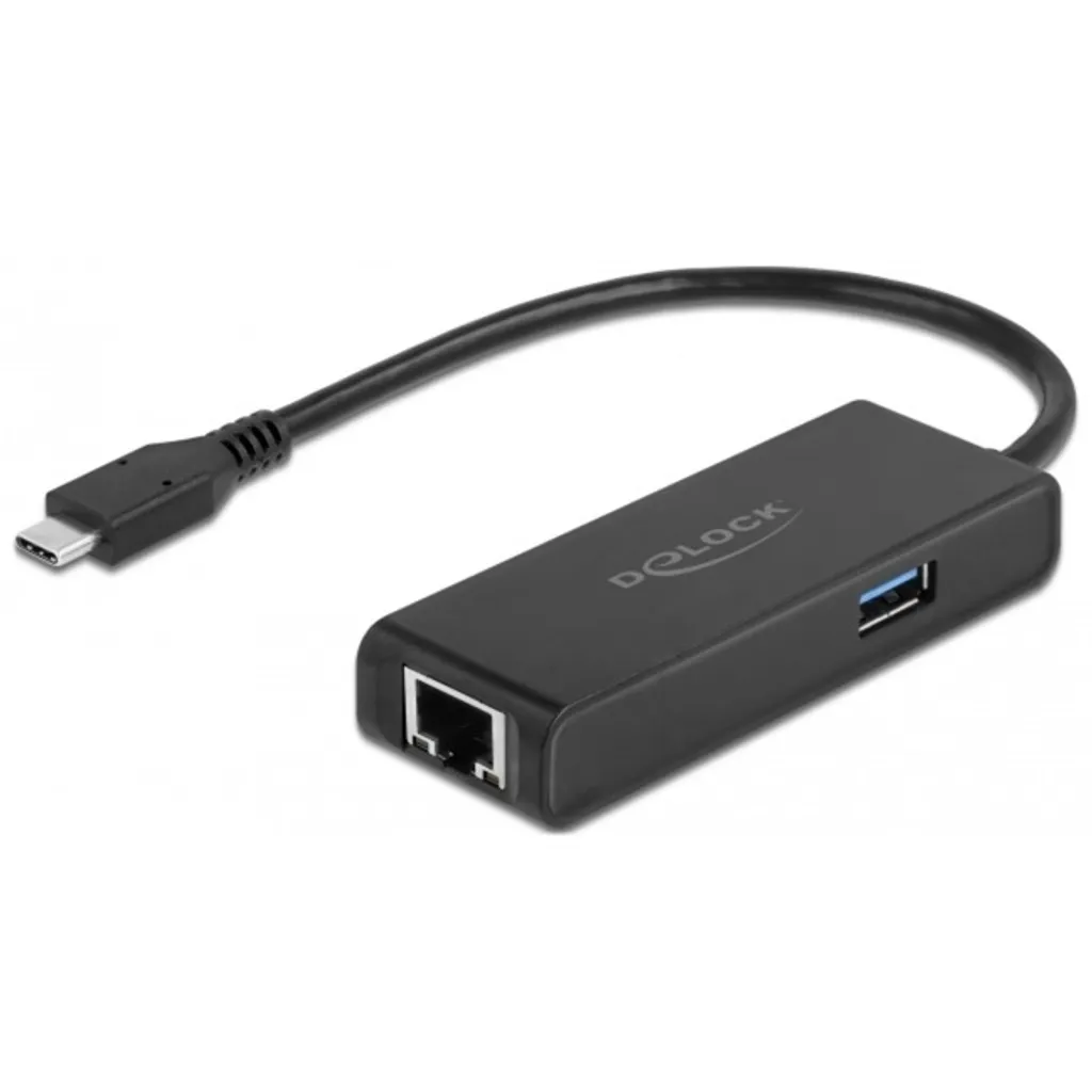 Delock Adattatore USB-C a 2.5 Gigabit LAN + Porta USB 3.2 Gen 1 Nero