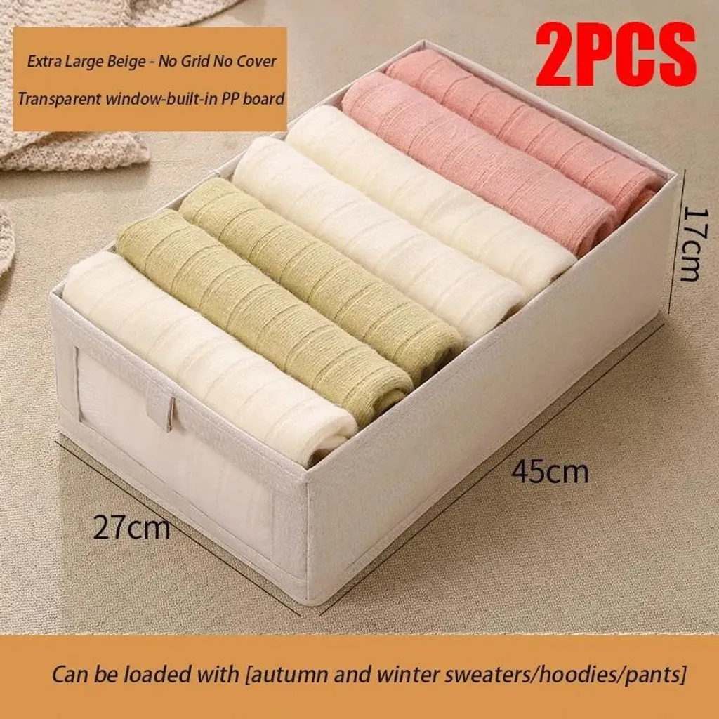 Solution de rangement pour dressing : 2 boîtes pliables XL en Oxford
