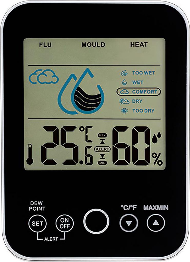 Wandmontiertes Thermometer und Hygrometer, hochpräzises vertikales elektronisches Thermometer und Hygrometer für den Hausgebrauch.