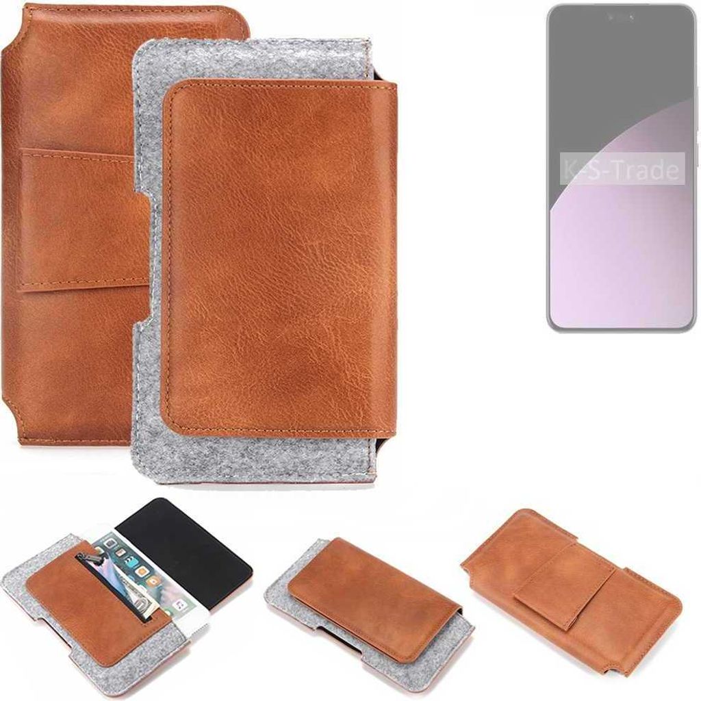K-S-Trade Handyhülle Schutzhülle kompatibel mit Xiaomi Civi 4 Pro Gürteltasche Holster Gürtel Tasche Smartphone Tasche Handy Hülle Polyurethan...