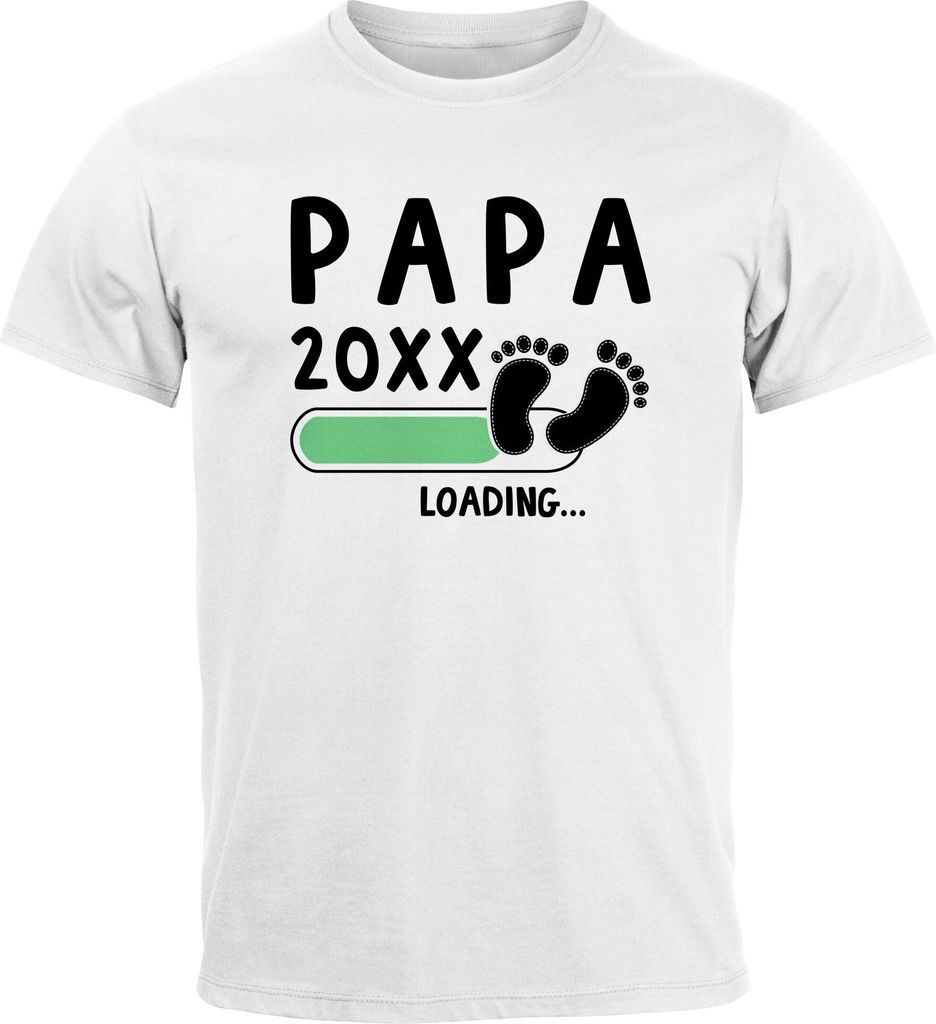 Herren T-Shirt Papa Opa Onkel Patenonkel 2023 loading Geschenk für werdenden Papa Geschenk Geburt Baby Moonworks weiß-schwarz 3XL