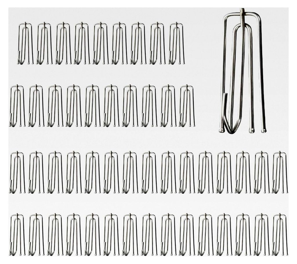 50 Stück Gardinenhaken, Robuste Metallhaken mit Vier Krallen für Vorhänge, Türvorhänge und Gardinenringschienen