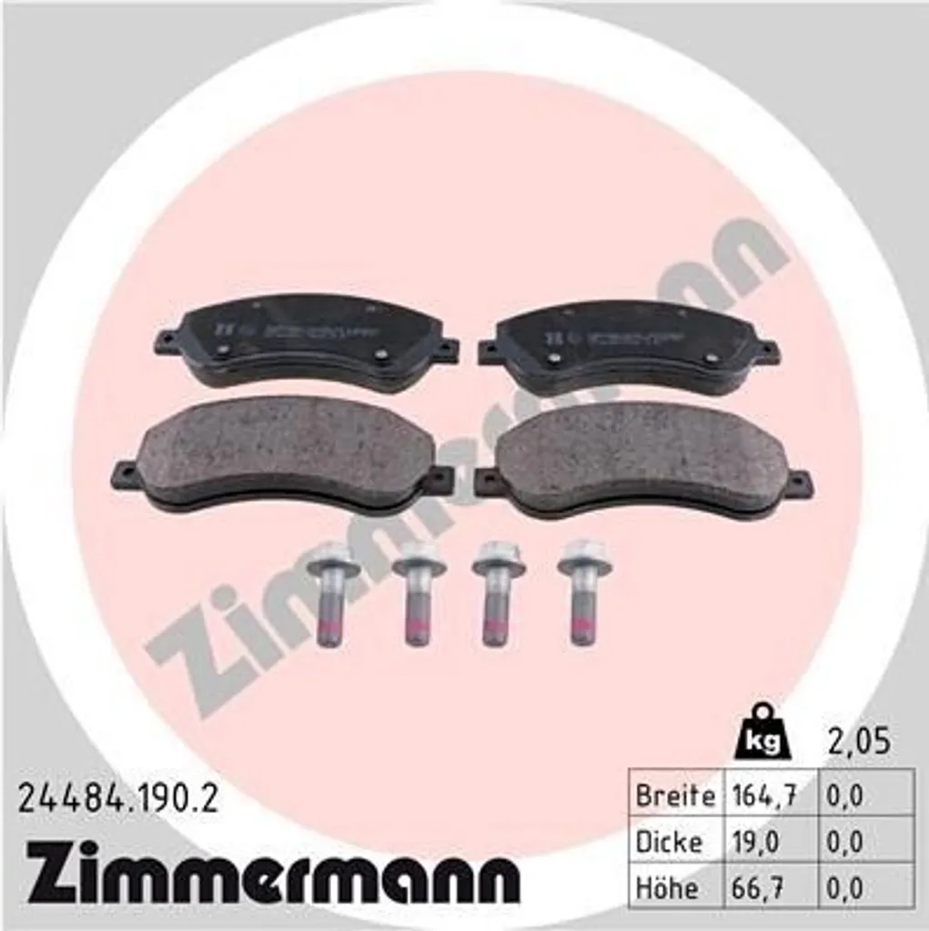 Plaquettes de frein Zimmermann 24484.190.2 endurance pour Amarok v6
