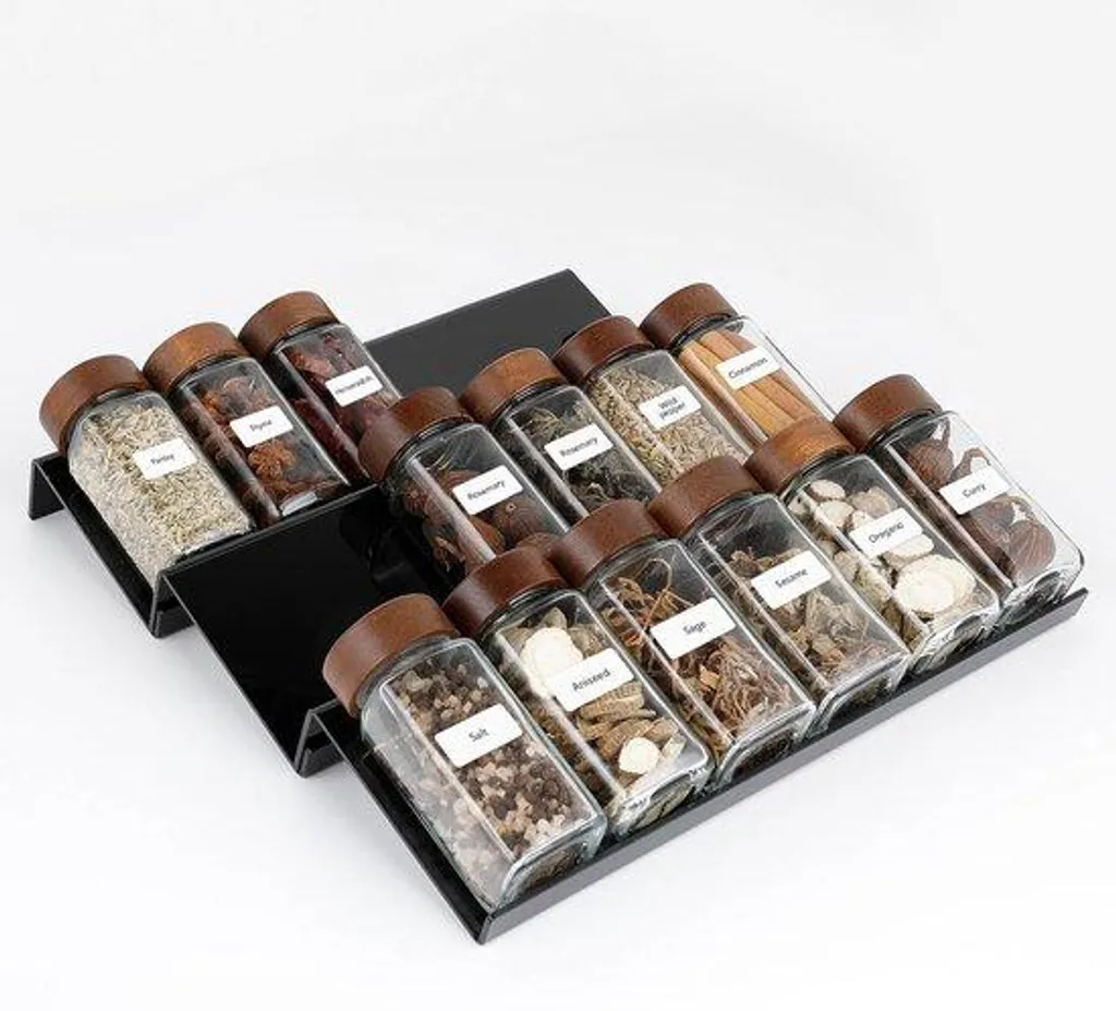 Support à épices en acrylique modulable, 3 pièces pour tiroir de 30 cm