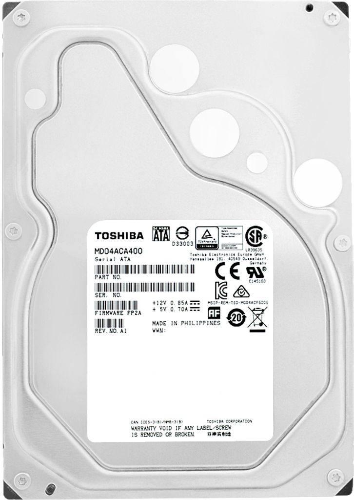 Toshiba 4TB 7200 rpm 3.5", 4 TB, 7200 RPM, 128 MB, 3.5", Produktbild 