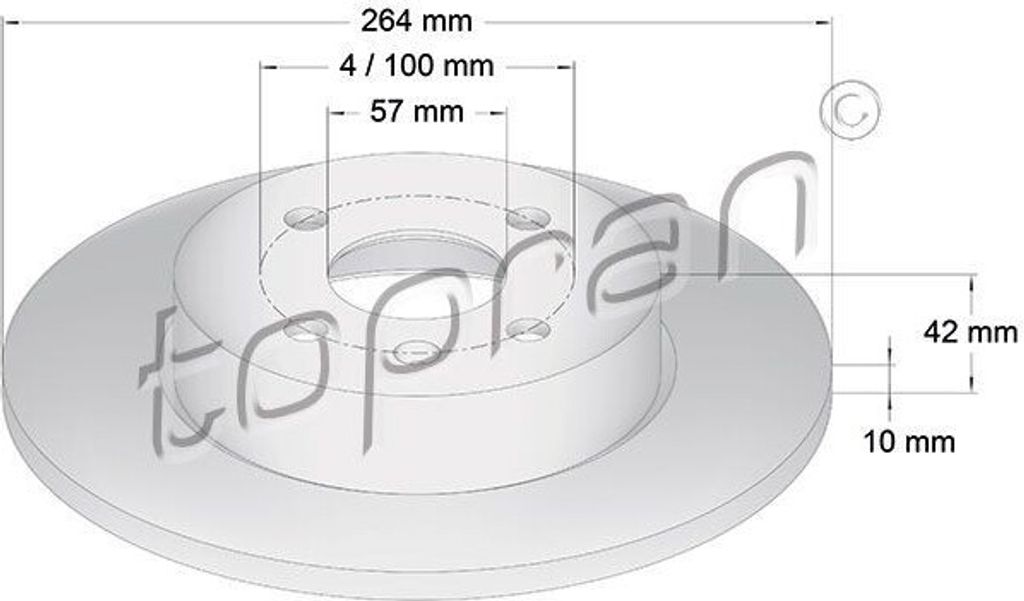 TOPRAN 206 860 - OE 05 69 116 Bremsscheibe, Hinterachse für Astra H, Combo, Combo Tour, Meriva (X03)