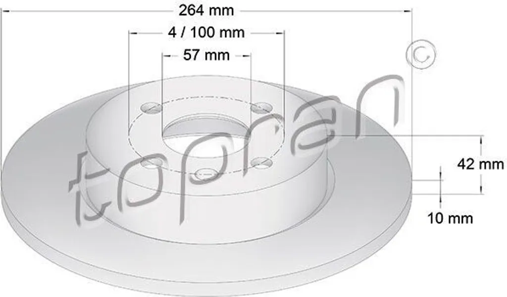 Disque de frein arrière TOPRAN 206 860 OE 0569116 pour Opel Astra H