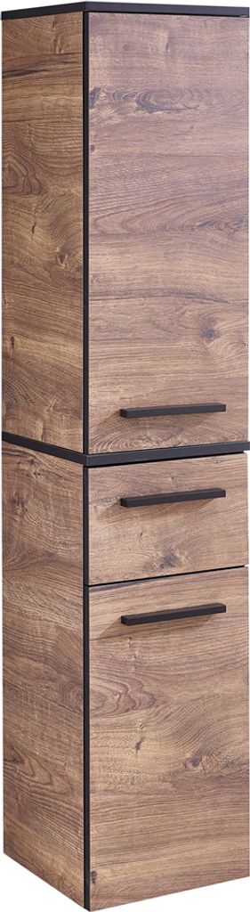 Midischrank MURCIA-66 in Eiche Ribbeck quer Nb. mit schwarzen Kanten, B/H/T: ca. 30/142/33 cm