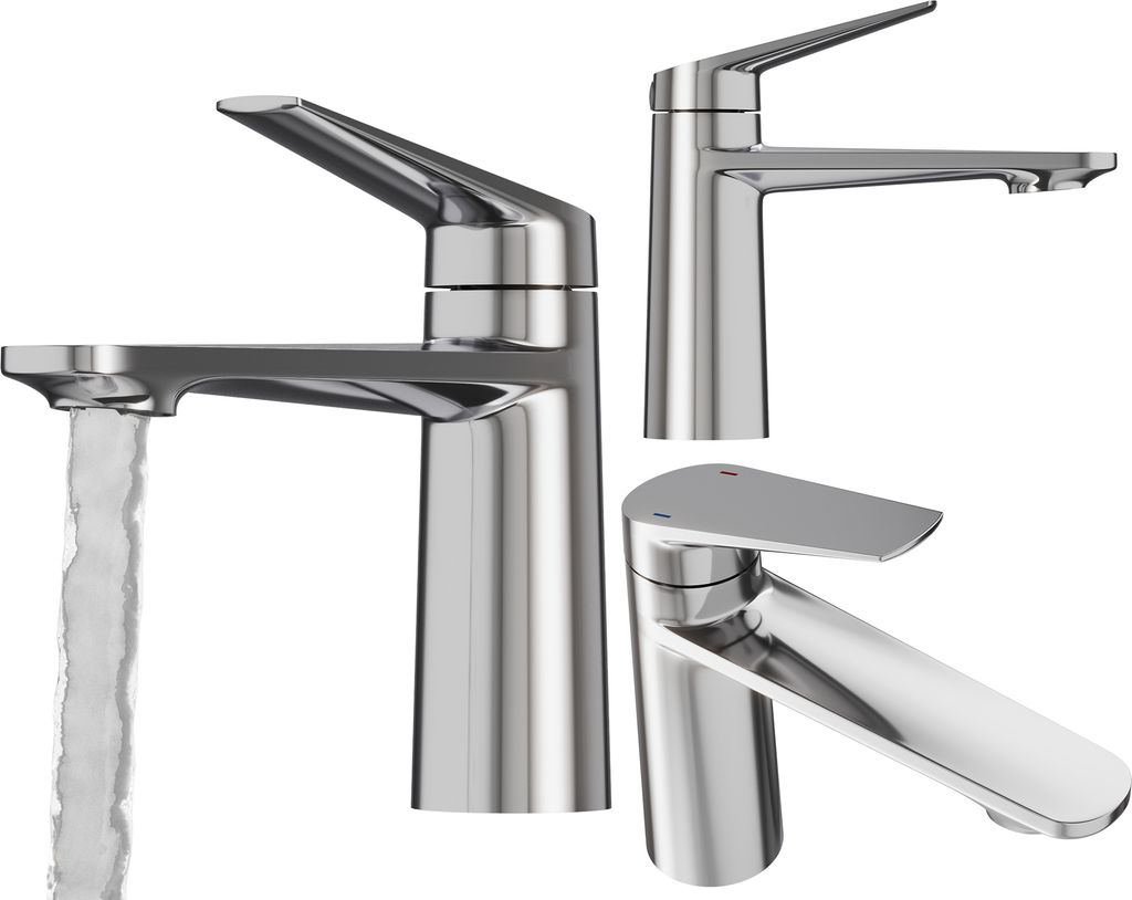 Waschbecken Mischbatterie Silber Niedrig Messing Badezimmerarmatur Chrom Hahn Schiff