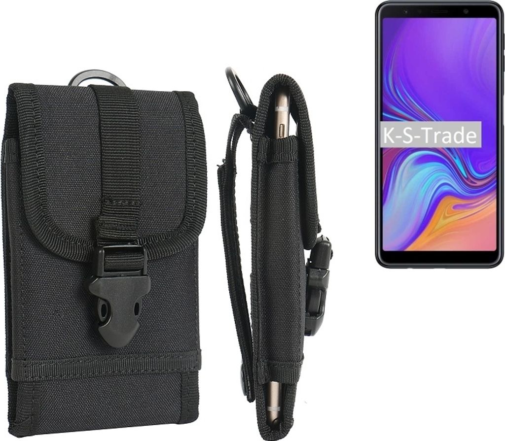 K-S-Trade Handyhülle kompatibel mit Samsung Galaxy A7 (2018) Gürteltasche Holster Handytasche Gürtel Tasche Schutzhülle Robuste Handy Schutz