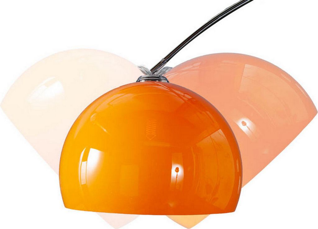 cagü: Design Bogenlampe LUXX Orange mit Marmorfuß Weiß Produktbild 5